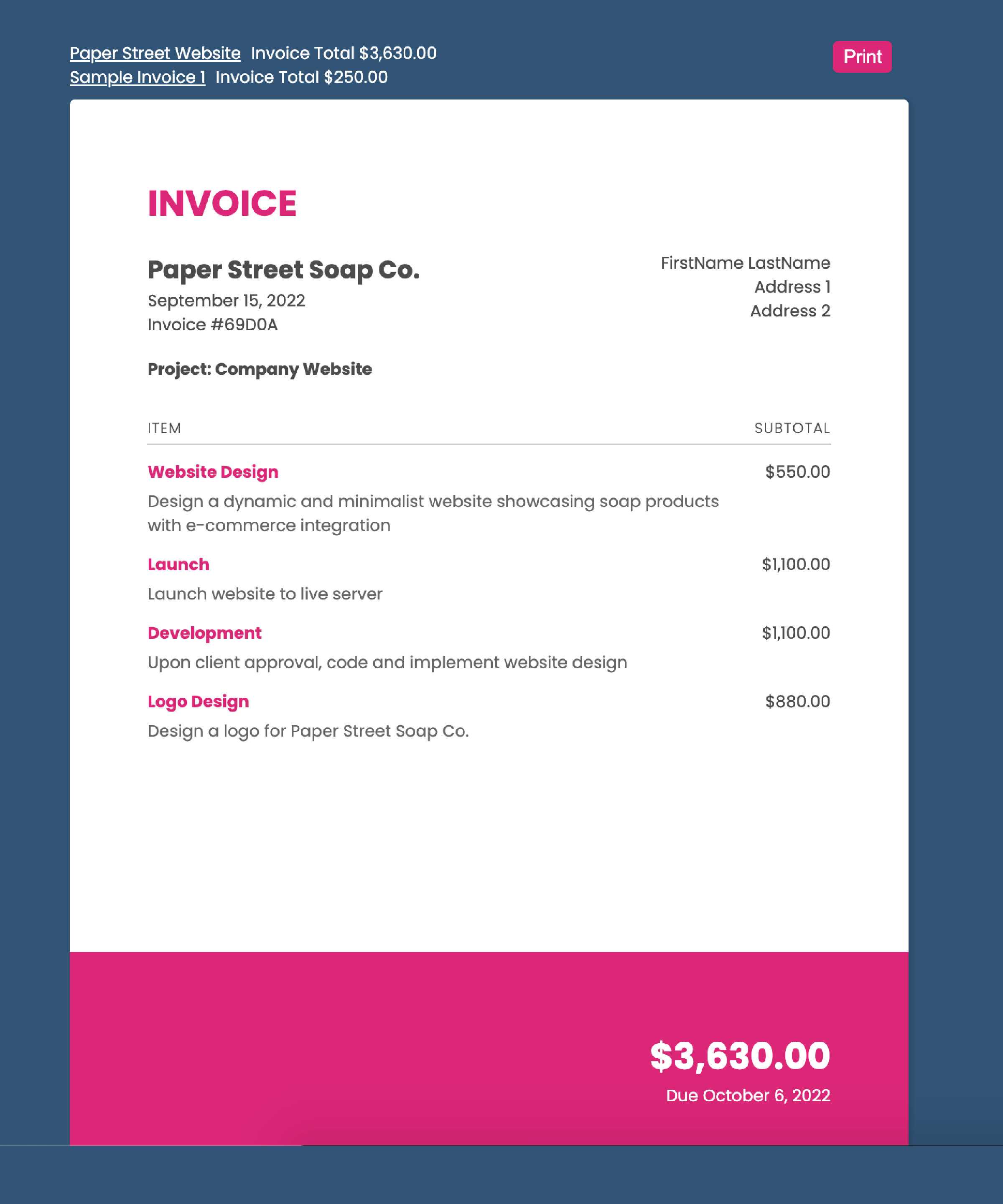 Notion Invoice Viewer